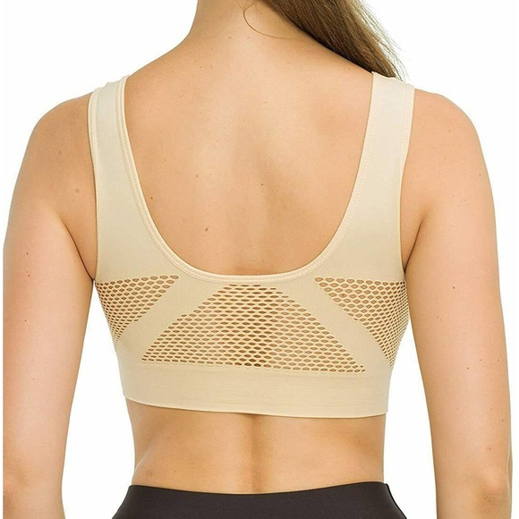 Bralette for Women Seamless Bras for Women Padded Sports Bra Wirefree - Beige L - Picture 2 of 7